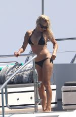 PAMELA ANDERSON in Bikini at a Yacht in French Riviera 08/04/2017