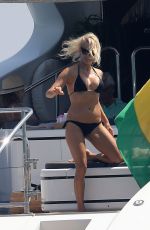 PAMELA ANDERSON in Bikini at a Yacht in French Riviera 08/04/2017