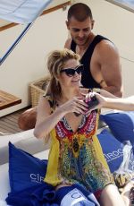 PARIS HILTON and Chris Zlyka at a Boat Trip on Amalfi Coast 08/18/2017