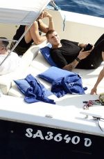PARIS HILTON and Chris Zlyka at a Boat Trip on Amalfi Coast 08/18/2017