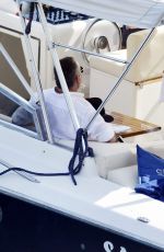 PARIS HILTON and Chris Zlyka at a Boat Trip on Amalfi Coast 08/18/2017