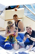 PARIS HILTON and Chris Zlyka at a Boat Trip on Amalfi Coast 08/18/2017