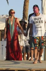 PARIS HILTON and Chris Zlyka Out for Lunch in Formentera 08/11/2017