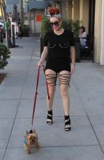PHOEBE PRICE Out with Her Dog in Beverly Hills 08/29/2017
