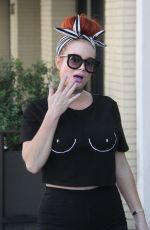 PHOEBE PRICE Out with Her Dog in Beverly Hills 08/29/2017
