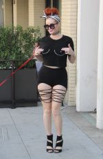 PHOEBE PRICE Out with Her Dog in Beverly Hills 08/29/2017