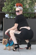 PHOEBE PRICE Out with Her Dog in Beverly Hills 08/29/2017