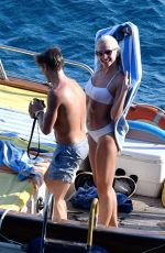 PIXIE LOTT in Bikini at a Boat in Italy 08/15/2017