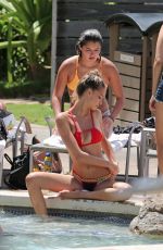 Pregnant APRIL LOVE GEARY in Bikini at a Pool Hawaii 08/17/2017