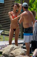 Pregnant APRIL LOVE GEARY in Bikini at a Pool Hawaii 08/17/2017