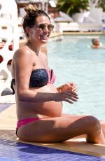 Pregnant DANIELLE LLOYD in Bikini at a Pool in Monte Carlo 08/05/2017