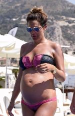 Pregnant DANIELLE LLOYD in Bikini at a Pool in Monte Carlo 08/05/2017