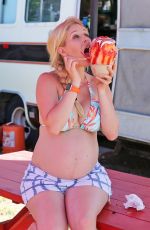 Pregnant HEIDI MONTAG in Bikini Top on Vacation in Hawaii 08/08/2017