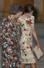 QUEEN LETIZIA OF SPAIN at Authorities Reception at La Almudaina Palace in Palma De Mallorca 08/04/2017