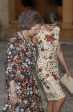 QUEEN LETIZIA OF SPAIN at Authorities Reception at La Almudaina Palace in Palma De Mallorca 08/04/2017