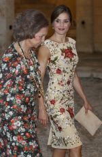 QUEEN LETIZIA OF SPAIN at Authorities Reception at La Almudaina Palace in Palma De Mallorca 08/04/2017