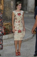 QUEEN LETIZIA OF SPAIN at Authorities Reception at La Almudaina Palace in Palma De Mallorca 08/04/2017