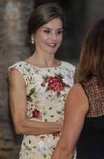 QUEEN LETIZIA OF SPAIN at Authorities Reception at La Almudaina Palace in Palma De Mallorca 08/04/2017