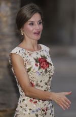 QUEEN LETIZIA OF SPAIN at Authorities Reception at La Almudaina Palace in Palma De Mallorca 08/04/2017