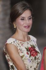 QUEEN LETIZIA OF SPAIN at Authorities Reception at La Almudaina Palace in Palma De Mallorca 08/04/2017