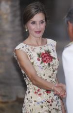 QUEEN LETIZIA OF SPAIN at Authorities Reception at La Almudaina Palace in Palma De Mallorca 08/04/2017