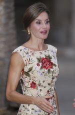QUEEN LETIZIA OF SPAIN at Authorities Reception at La Almudaina Palace in Palma De Mallorca 08/04/2017
