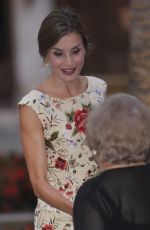 QUEEN LETIZIA OF SPAIN at Authorities Reception at La Almudaina Palace in Palma De Mallorca 08/04/2017
