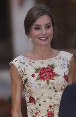 QUEEN LETIZIA OF SPAIN at Authorities Reception at La Almudaina Palace in Palma De Mallorca 08/04/2017