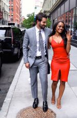 RACHEL LINDSAY and Bryan Abasolo Leaves AOL Build in New York 08/08/2017