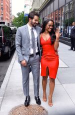 RACHEL LINDSAY and Bryan Abasolo Leaves AOL Build in New York 08/08/2017