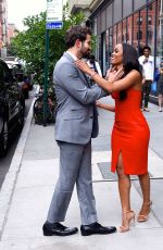 RACHEL LINDSAY and Bryan Abasolo Leaves AOL Build in New York 08/08/2017