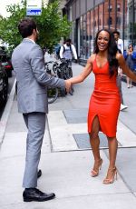 RACHEL LINDSAY and Bryan Abasolo Leaves AOL Build in New York 08/08/2017