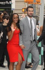 RACHEL LINDSAY and Bryan Abasolo Leaves AOL Build in New York 08/08/2017