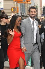 RACHEL LINDSAY and Bryan Abasolo Leaves AOL Build in New York 08/08/2017