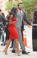 RACHEL LINDSAY and Bryan Abasolo Leaves AOL Build in New York 08/08/2017