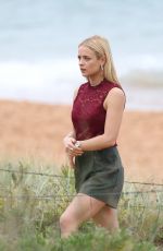 REACHELLE BANNO and ADA NICODEMOU on the Set of Home and Away at Palm Beach in Sydney 08/15/2017