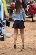 REACHELLE BANNO and ADA NICODEMOU on the Set of Home and Away at Palm Beach in Sydney 08/15/2017
