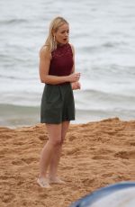 REACHELLE BANNO and ADA NICODEMOU on the Set of Home and Away at Palm Beach in Sydney 08/15/2017