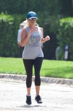 REESE WITHERSPOON Out Jogging in Brentwood 08/27/2017