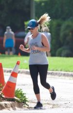REESE WITHERSPOON Out Jogging in Brentwood 08/27/2017