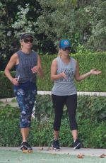 REESE WITHERSPOON Out Jogging in Brentwood 08/27/2017