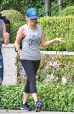 REESE WITHERSPOON Out Jogging in Brentwood 08/27/2017