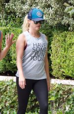 REESE WITHERSPOON Out Jogging in Brentwood 08/27/2017