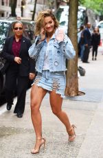 RITA ORA in RIpped Denim Out in New York 08/08/2017