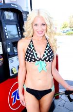 SARA BARRETT in B bikini at a Gas Station in Malibu 08/27/2017