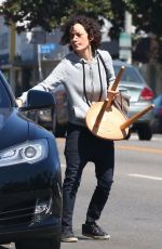 SARA GILBERT Out Shopping in Los Angeles 08/10/2017