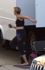 SCARLETT JOHANSSON Shows a New Tattoo on the Set of Avengers 4 in Atlanta 08/21/2017