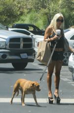 SHAUNA SAND Walks Her Dog Out in Malibu 08/19/2017