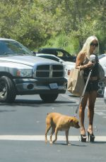 SHAUNA SAND Walks Her Dog Out in Malibu 08/19/2017