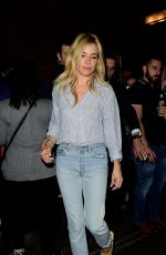 SIENNA MILLER Leaves Apollo Theatre in London 08/12/2017
